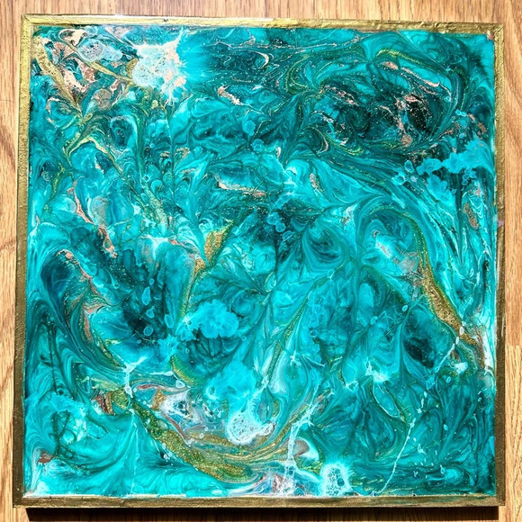 12”x12” Original Abstract ArtResin on Wood PanelHandmade Artwork